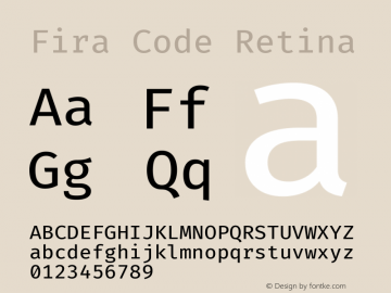 Fira Code Retina Version 6.001图片样张