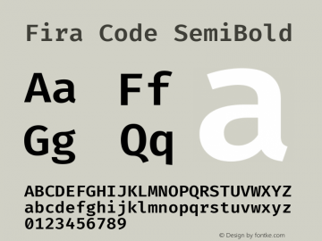 Fira Code SemiBold Version 6.001图片样张