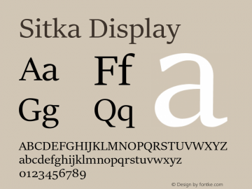 Sitka Display Version 1.12图片样张