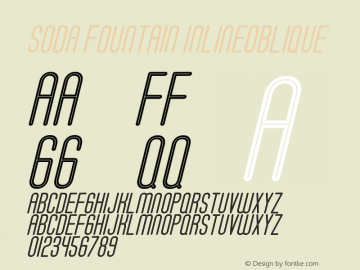 Soda Fountain InlineOblique Version 1.0 Font Sample