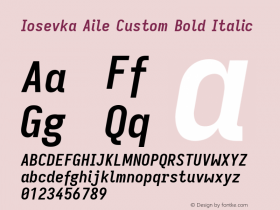 Iosevka Aile Custom Bold Italic Version 11.2.2; ttfautohint (v1.8.3)图片样张