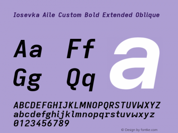 Iosevka Aile Custom Bold Extended Oblique Version 11.2.2图片样张