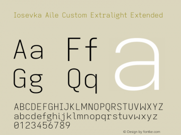 Iosevka Aile Custom Extralight Extended Version 11.2.2; ttfautohint (v1.8.3)图片样张