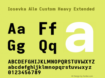 Iosevka Aile Custom Heavy Extended Version 11.2.2; ttfautohint (v1.8.3)图片样张