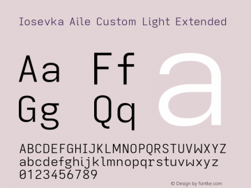 Iosevka Aile Custom Light Extended Version 11.2.2; ttfautohint (v1.8.3)图片样张