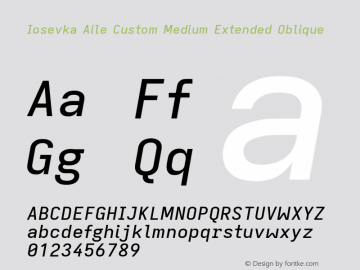 Iosevka Aile Custom Medium Extended Oblique Version 11.2.2; ttfautohint (v1.8.3)图片样张