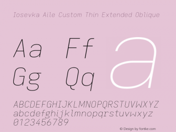 Iosevka Aile Custom Thin Extended Oblique Version 11.2.2图片样张