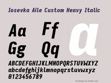 Iosevka Aile Custom Heavy Italic Version 11.2.2; ttfautohint (v1.8.3)图片样张