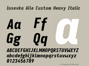 Iosevka Aile Custom Heavy Italic Version 11.2.2图片样张
