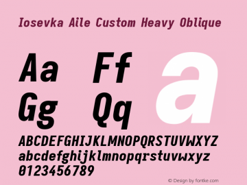 Iosevka Aile Custom Heavy Oblique Version 11.2.2图片样张