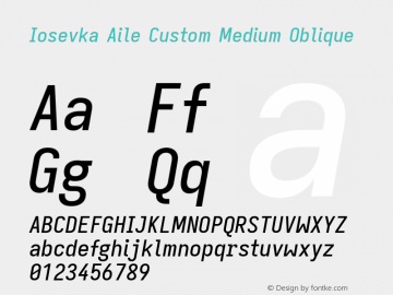 Iosevka Aile Custom Medium Oblique Version 11.2.2; ttfautohint (v1.8.3)图片样张