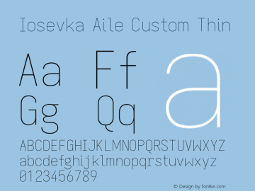 Iosevka Aile Custom Thin Version 11.2.2图片样张