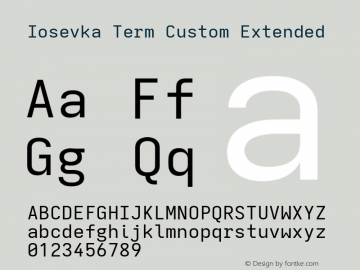 Iosevka Term Custom Extended Version 11.2.2; ttfautohint (v1.8.3)图片样张