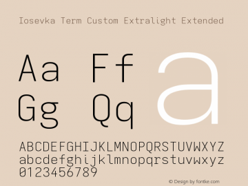 Iosevka Term Custom Extralight Extended Version 11.2.2图片样张