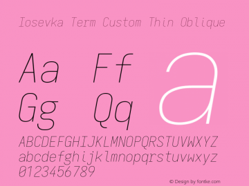 Iosevka Term Custom Thin Oblique Version 11.2.2; ttfautohint (v1.8.3)图片样张
