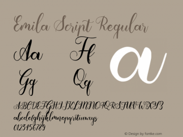 Emila Script Version 1.00;September 10, 2021;FontCreator 11.5.0.2430 64-bit图片样张