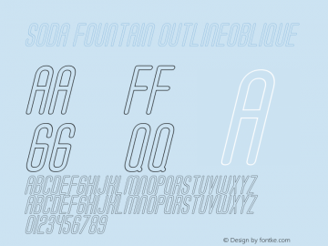 Soda Fountain OutlineOblique Version 1.0 Font Sample