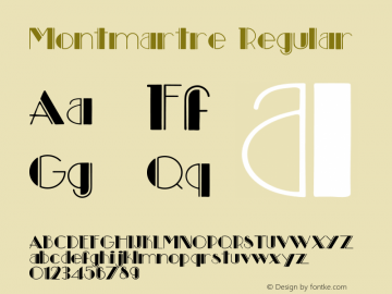 Montmartre Version 1.001;Fontself Maker 1.1.1图片样张