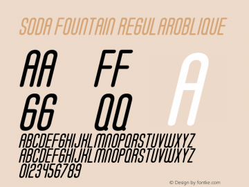 Soda Fountain RegularOblique Version 1.0 Font Sample