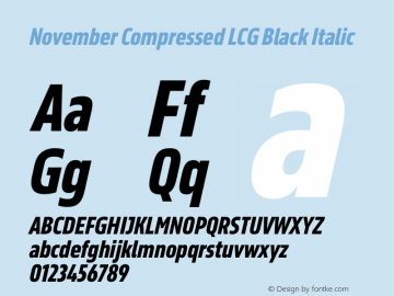 November Compressed LCG Black Italic Version 2.067图片样张