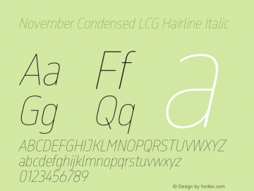 November Condensed LCG Hairline Italic Version 2.067图片样张
