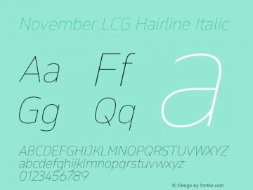 November LCG Hairline Italic Version 2.067图片样张
