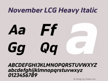 November LCG Heavy Italic Version 2.067图片样张