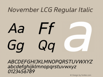 November LCG Regular Italic Version 2.067图片样张