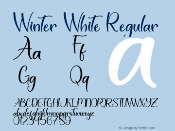 Winter White Version 1.00;October 12, 2021;FontCreator 12.0.0.2555 64-bit图片样张