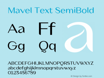 MavelText-SemiBold Version 1.000 - Serdar Ozturk - Be Unique - Arodora Type图片样张