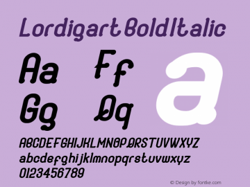 Lordigart Bold Italic Version 1.00;October 12, 2021;FontCreator 13.0.0.2683 64-bit图片样张