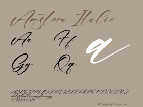 Amstera Italic Version 1.00;December 9, 2021;FontCreator 13.0.0.2680 64-bit图片样张