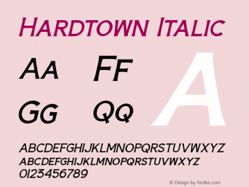Hardtown Italic Version 1.000图片样张