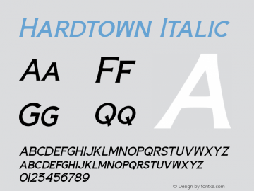 Hardtown Italic Version 1.000图片样张