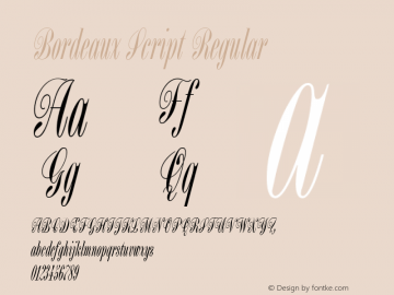 Bordeaux Script Regular 1.0 Font Sample