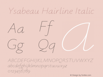 Ysabeau Hairline Italic Version 0.023图片样张