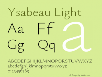 Ysabeau Light Version 0.023图片样张