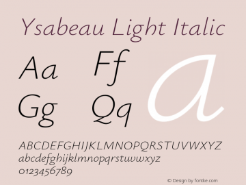 Ysabeau Light Italic Version 0.023图片样张