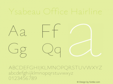 Ysabeau Office Hairline Version 0.023图片样张