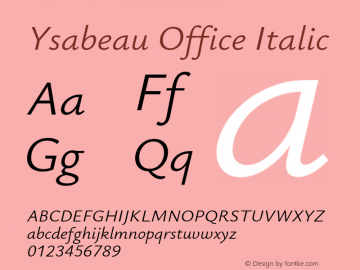 Ysabeau Office Italic Version 0.023图片样张