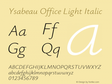 Ysabeau Office Light Italic Version 0.023图片样张