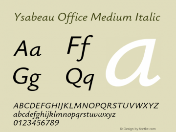 Ysabeau Office Medium Italic Version 0.023图片样张