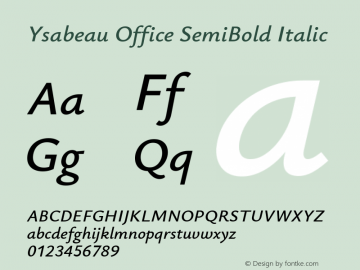 Ysabeau Office SemiBold Italic Version 0.023图片样张