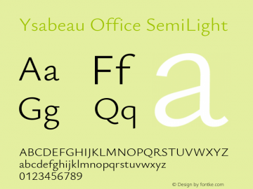 Ysabeau Office SemiLight Version 0.023图片样张