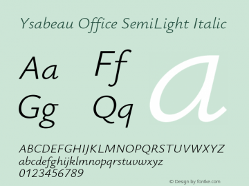 Ysabeau Office SemiLight Italic Version 0.023图片样张