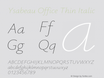 Ysabeau Office Thin Italic Version 0.023图片样张