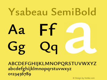 Ysabeau SemiBold Version 0.023图片样张