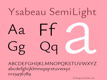 Ysabeau SemiLight Version 0.023图片样张