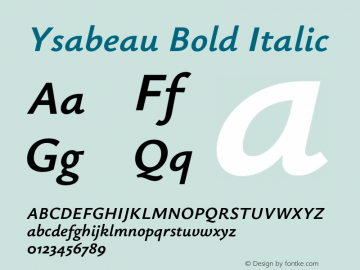 Ysabeau Bold Italic Version 0.023;FEAKit 1.0图片样张