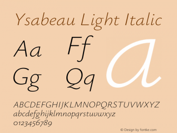 Ysabeau Light Italic Version 0.023;FEAKit 1.0图片样张